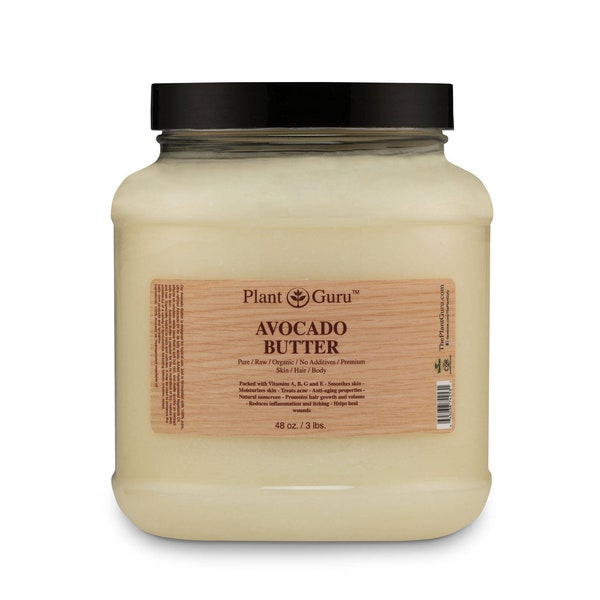 Avocado Body Butter 100% Pure Raw Fresh Natural Cold Pressed. Skin, Hair, Nail Moisturizer, DIY Creams, Balms, Lotions, Soaps.