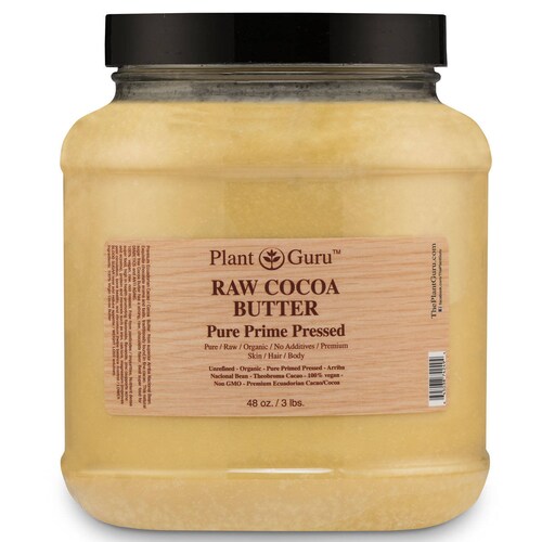 100% Organic Raw Unrefined Cocoa Butter - Pure Cacao Butter For Skin Care, Vegan, Fair Trade