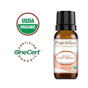 USDA Organic Sweet Orange Essential Oil 10 ml. 100% Pure Undiluted Therapeutic Grade Aromatherapy Oils