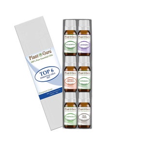 Essential Oil Set 6 - 10 ml. 100% Pure Therapeutic Grade Oils For Skin, Hair, Aromatherapy Diffuser and Soap Making.