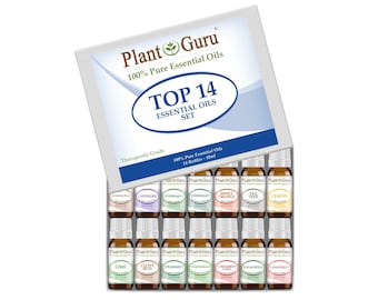 Essential Oil Set 14 - 10 ml. 100% Pure Therapeutic Grade Oils For Skin, Hair, Aromatherapy Diffuser and Soap Making.