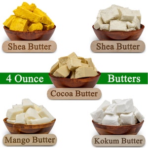 4 oz. Butter 100% Pure Raw Natural Unrefined Organic Moisturizer Skin Body, Face, Hair Growth, Lip Balm And Soap Making.