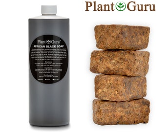 Raw African Black Soap Liquid 32 oz. 100% Pure Natural Organic Unrefined From Ghana For Skin and Face.