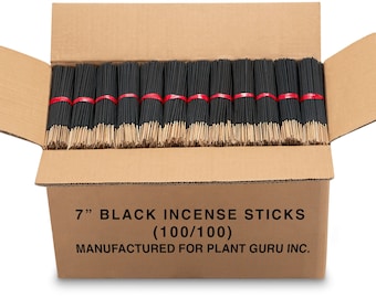 CHARCOAL BLACK Unscented Incense Sticks 7" Bulk Wholesale - 100% Natural Blanks - For DIY Aromatherapy Incense Making.