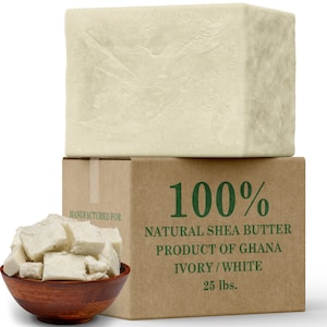 Raw African Shea Butter Organic 100% Pure Natural Unrefined Virgin IVORY From Ghana. Great For Skin, Body, Face, Hair Growth Bulk Wholesale