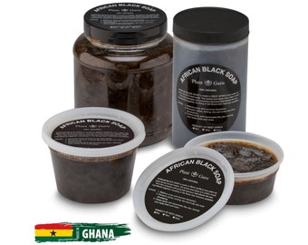 Raw African Black Soap Paste 100% Pure Organic Unrefined Natural From Ghana For Skin and Face.