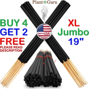 30 Jumbo Incense Sticks 19&quot; - BUY 4 GET 2 FREE - Long Large Bulk Premium Handmade Hand Dipped in Exotic Fragrance Oils - Huge Variety