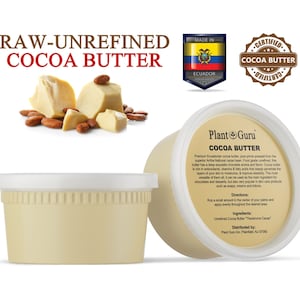 Raw Cocoa Butter 12 oz. 100% Pure Natural Unrefined Cacao FOOD GRADE Great For Skin, Body, Hair, Creams, Lotion and Soap Making.