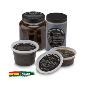 Raw African Black Soap Paste 100% Pure Organic Unrefined Natural From Ghana For Skin and Face.