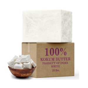 Raw Kokum Butter 100% Pure Organic Great For Skin, Body, Face, Hair ALL SIZES Available in 1 oz. to 55 lbs. Bulk