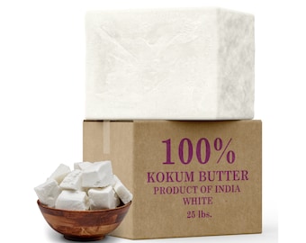 Raw Kokum Butter 100% Pure Organic Great For Skin, Body, Face, Hair ALL SIZES Available in 1 oz. to 55 lbs. Bulk