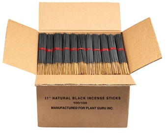 CHARCOAL BLACK Unscented Incense Sticks 11" Bulk Wholesale - 100% Natural Blanks - For DIY Aromatherapy Incense Making.