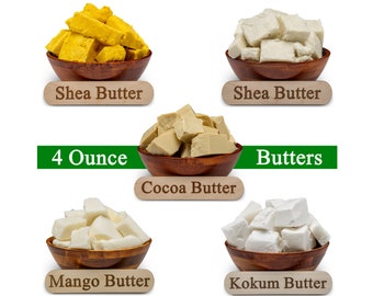 4 oz. Butter 100% Pure Raw Natural Unrefined Organic Moisturizer Skin Body, Face, Hair Growth, Lip Balm And Soap Making.