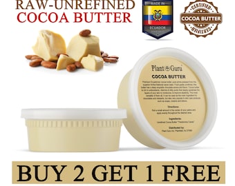 Raw Cocoa Butter 8 oz. 100% Pure Natural Unrefined Cold Pressed Cacao FOOD GRADE Cooking Baking Skin, Body, Hair, Lotion, Soap Making