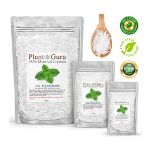 Menthol Crystals USP Food Grade 100% Pure Mentha Arvensis, DIY Steamers, Salves, Toothpaste - 1 oz. to 3 lbs. Bulk Free Shipping