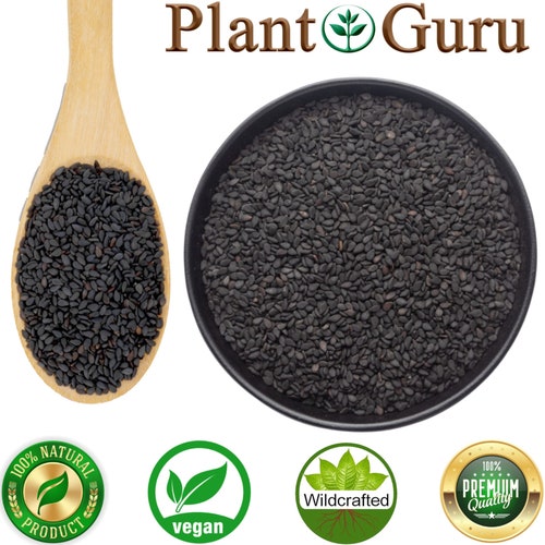 Black Sesame Seeds Unhulled Whole Raw 100 Pure Natural Etsy