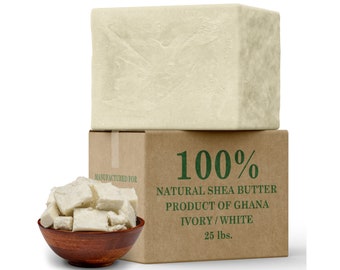 Raw African Shea Butter Organic 100% Pure Natural Unrefined Virgin IVORY From Ghana. Great For Skin, Body, Face, Hair Growth Bulk Wholesale