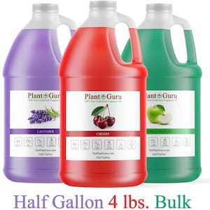 May include: Three half-gallon bottles of Plant Guru 100% Pure Undiluted Fragrance Oil in lavender, cherry, and apple fantasy scents. ThePlantGuru.com Half Gallon.