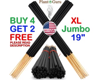 15 Jumbo Incense Sticks 19" - BUY 4 GET 2 FREE - Long Large Bulk Premium Handmade Hand Dipped in Exotic Fragrance Oils - Huge Variety