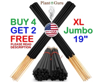 30 Jumbo Incense Sticks 19" - BUY 4 GET 2 FREE - Long Large Bulk Premium Handmade Hand Dipped in Exotic Fragrance Oils - Huge Variety