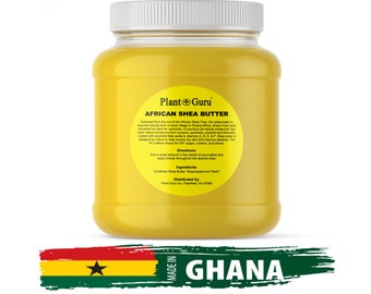 Raw African Shea Butter 3 lbs. 100% Pure Natural Organic Unrefined YELLOW From Ghana Moisturizer For Face, Skin, Body and Hair Growth.