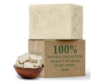 Raw African Shea Butter Organic 100% Pure Natural Unrefined Virgin IVORY From Ghana. Great For Skin, Body, Face, Hair Growth Bulk Wholesale