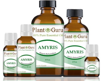 Amyris Essential Oil 100% Pure Natural Therapeutic Grade, Amyris Balsamifera, Bulk Wholesale For Skin, Soap Making, Candle & Diffuser