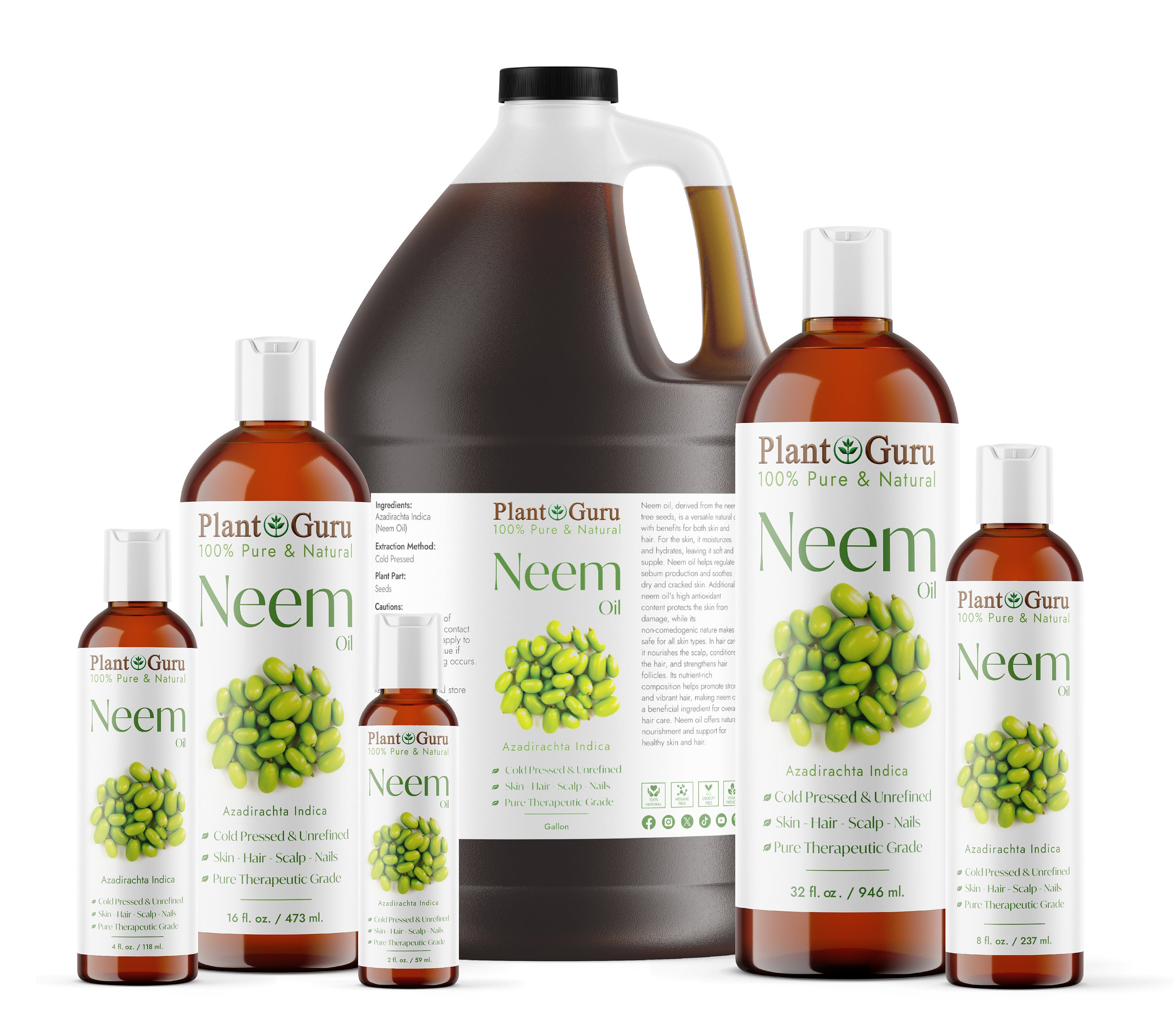 NEEM OIL ORGANIC UNREFINED CONCENTRATE VIRGIN COLD PRESSED RAW PURE 32