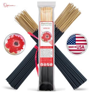 OPIUM Incense Sticks 11&quot; Handmade Hand Dipped Bulk Wholesale
