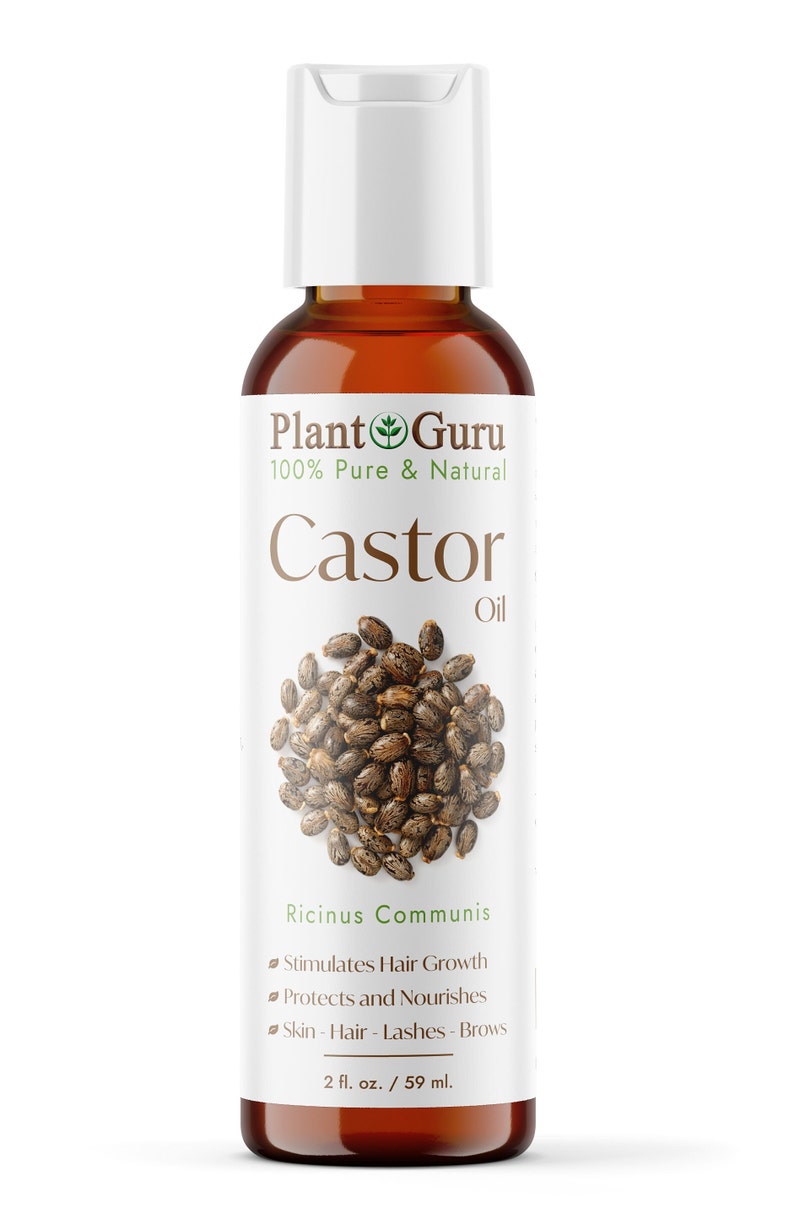 Castor Oil Expeller Pressed 100% Pure For Eyelashes, Eyebrows, Hair Growth, Bulk 2 oz.