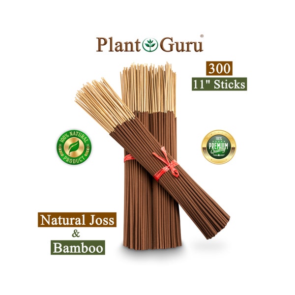 300 Unscented Incense Sticks 11" Bulk Wholesale - 100% Natural Joss Powder and Bamboo Wood Punk Blanks, Aromatherapy Incense Making