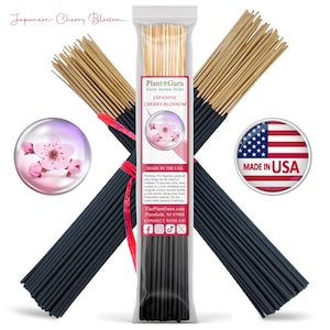 JAPANESE CHERRY BLOSSOM Incense Sticks 11&quot; Handmade Hand Dipped Bulk Wholesale