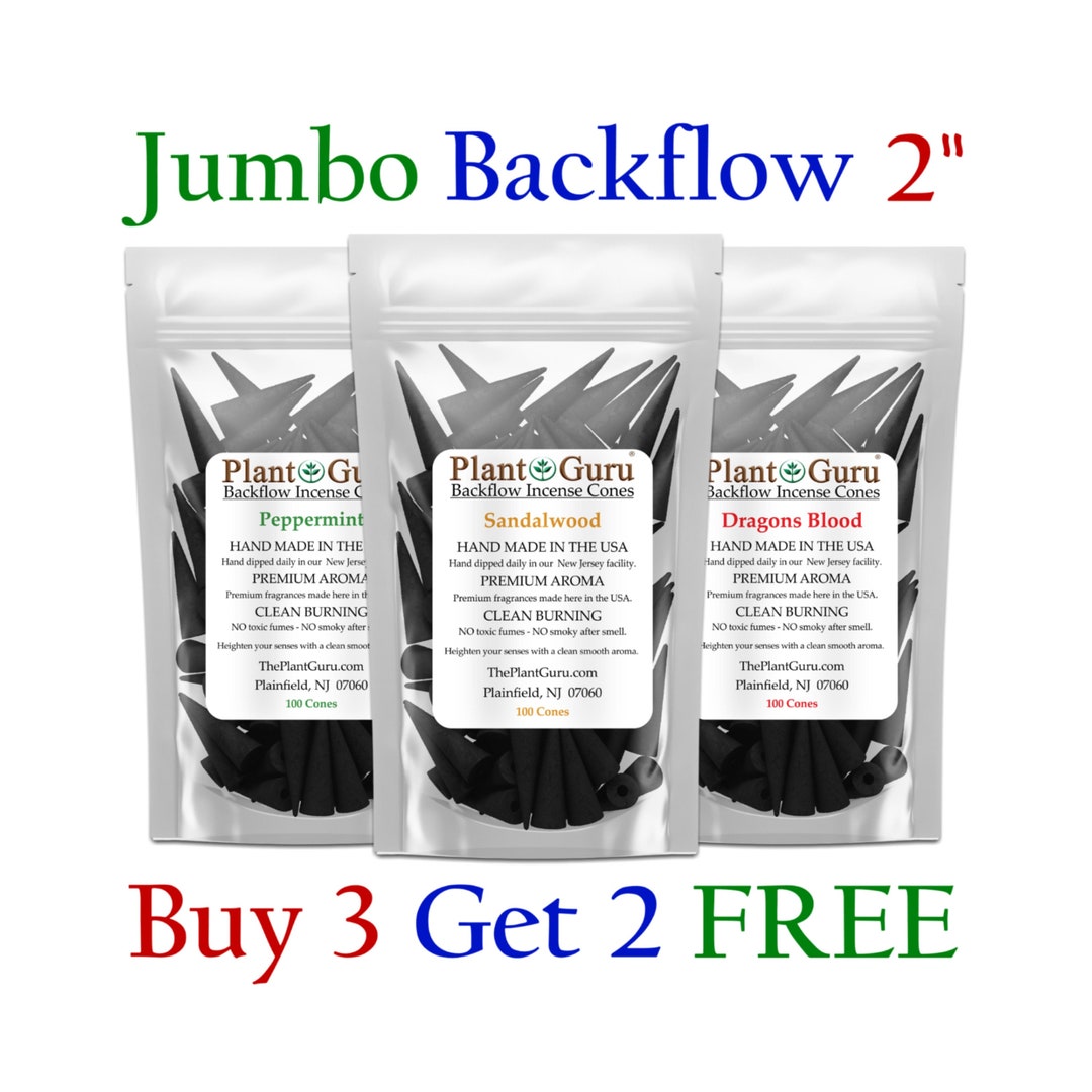 100 Jumbo Charcoal Incense Cones BACKFLOW 2 Bulk for Waterfall Burner