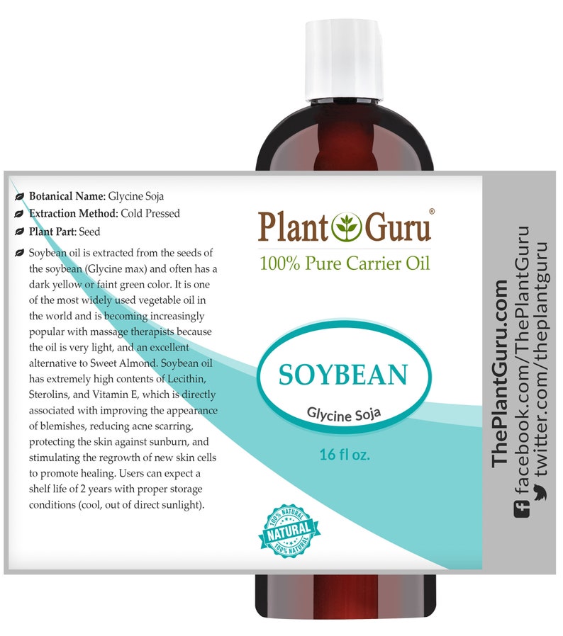 Soybean Oil 100 Pure Natural Skin Body and Face. Great for Etsy