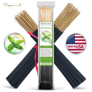 PEPPERMINT Incense Sticks 11&quot; Handmade Hand Dipped Bulk Wholesale