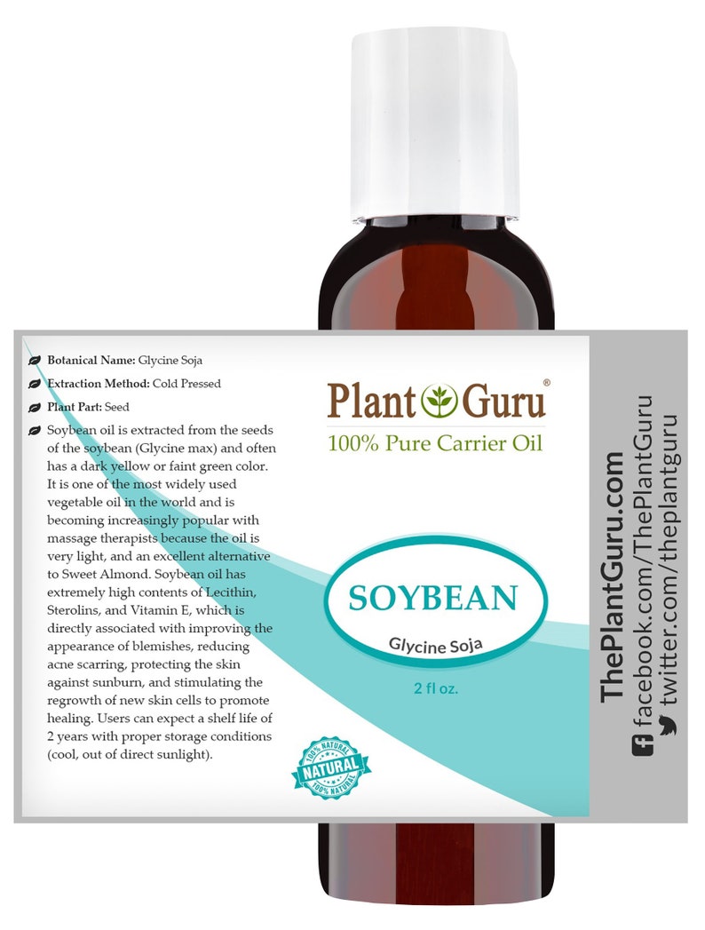 Soybean Oil 100 Pure Natural Skin Body And Face. Great for Etsy