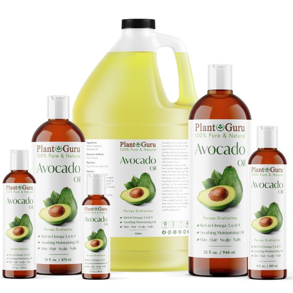 Avocado Oil Cold Pressed 100% Pure Natural Refined Carrier