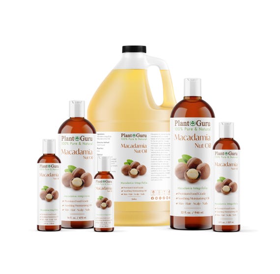 Macadamia Nut Oil Cold Pressed Unrefined Virgin 100% Pure Natural Carrier