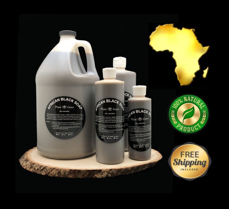 Liquid African Black Soap 100 Pure Raw Organic From Ghana Etsy