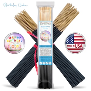 BIRTHDAY CAKE Incense Sticks 11&quot; Handmade Hand Dipped Bulk Wholesale