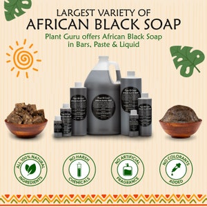 Raw African Black Soap Bar 100% Pure Natural Organic Unrefined From Ghana. For Skin and Face. Bulk Wholesale ALL SIZES Bild 7