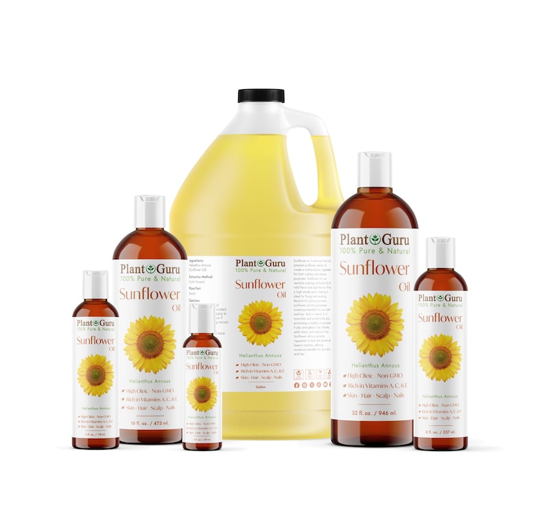Sunflower Seed Oil HIGH OLEIC Cold Pressed Refined 100% Pure Natural Bild 1