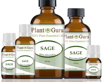 Sage Essential Oil 100% Pure Natural Therapeutic Grade, Salvia Officinalis, Bulk Wholesale Available For Skin, Soap, Candle and Diffuser