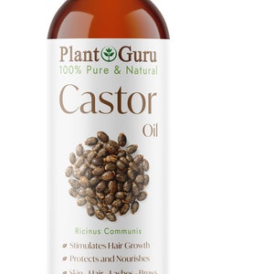 Castor Oil Expeller Pressed 100% Pure For Eyelashes, Eyebrows, Hair Growth, Bulk 32 oz.