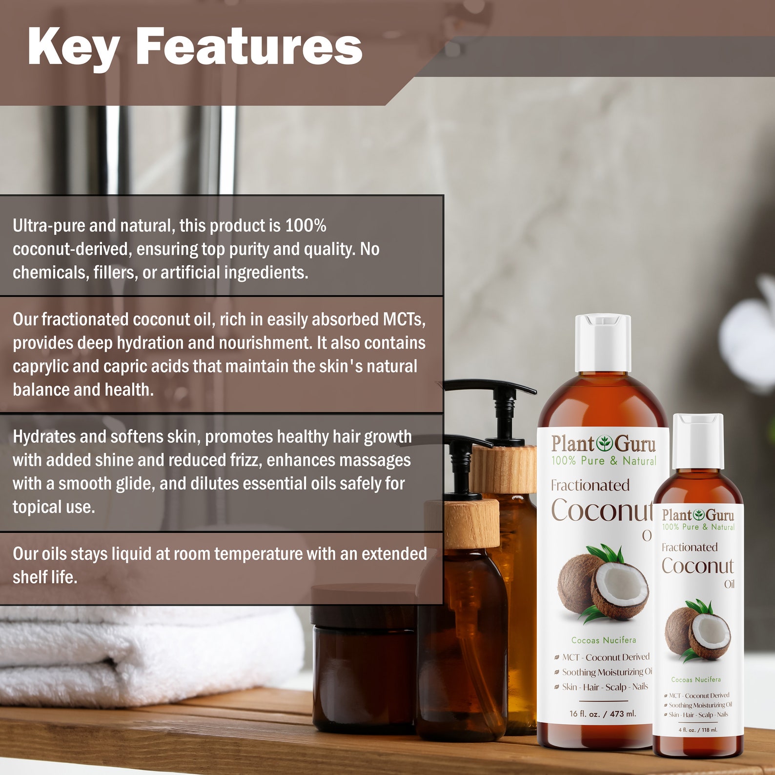 Crisp Fractionated Coconut Oil For Hair Capture in HD Crisp Fractionated Coconut Oil For Hair Capture in HD