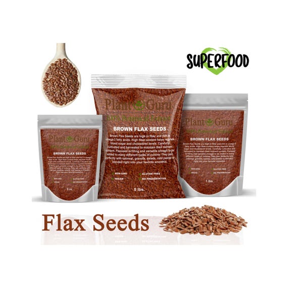 Flax Seeds Whole Brown Grain Flaxseed NON GMO Linseed 1 oz to 10 lbs. Bulk
