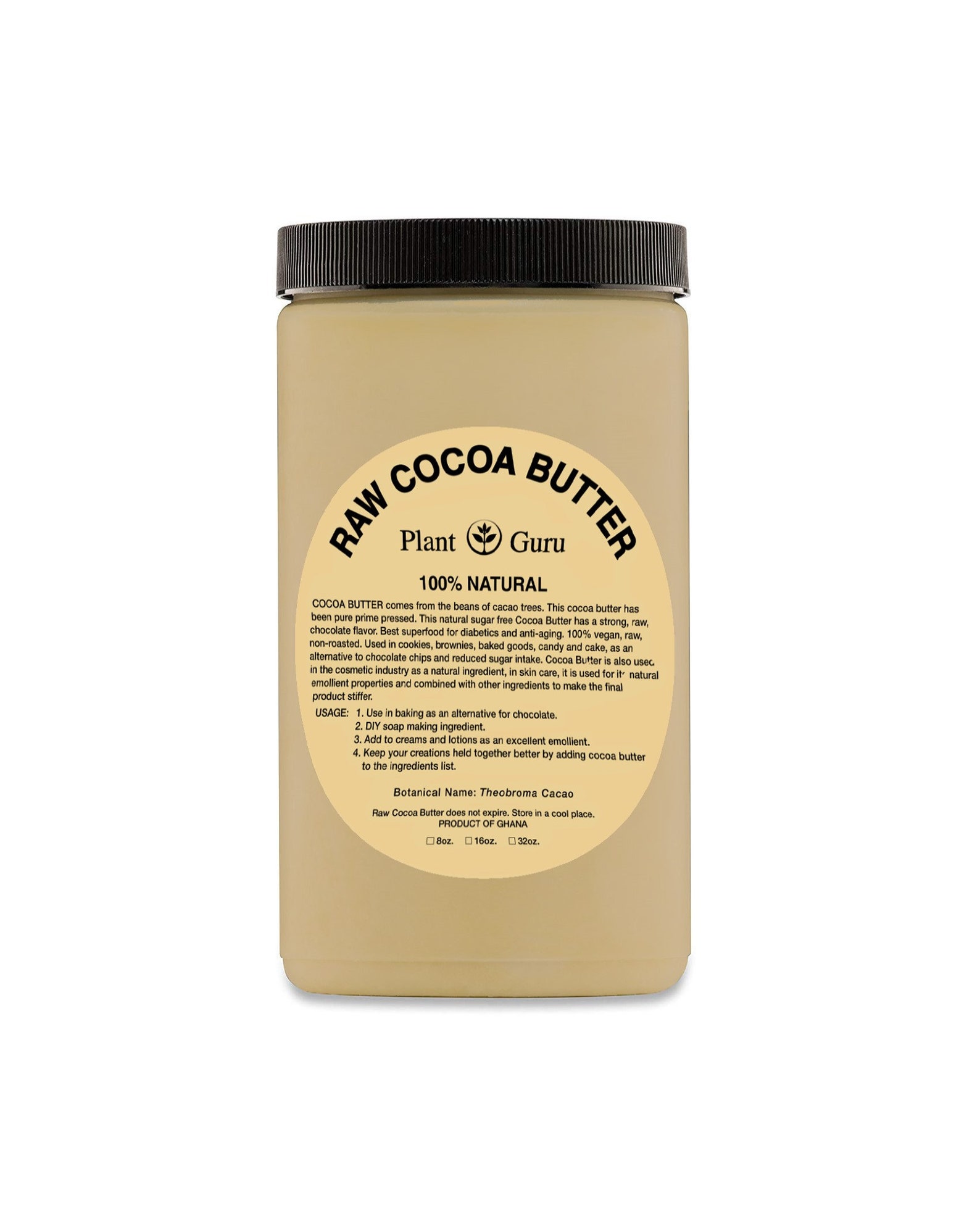 Raw Cocoa Butter 32 oz. 100 Pure Natural Unrefined Cold Etsy