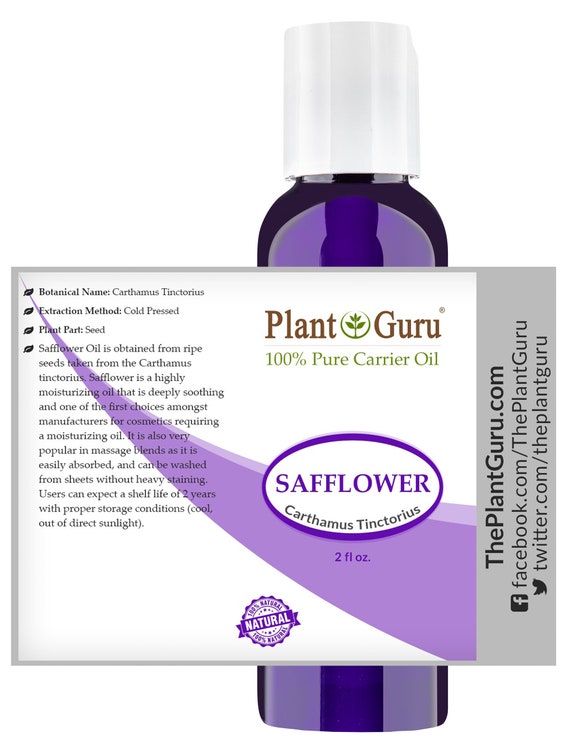 Safflower Oil 100 Pure Natural Carrier Skin Body And Hair Etsy