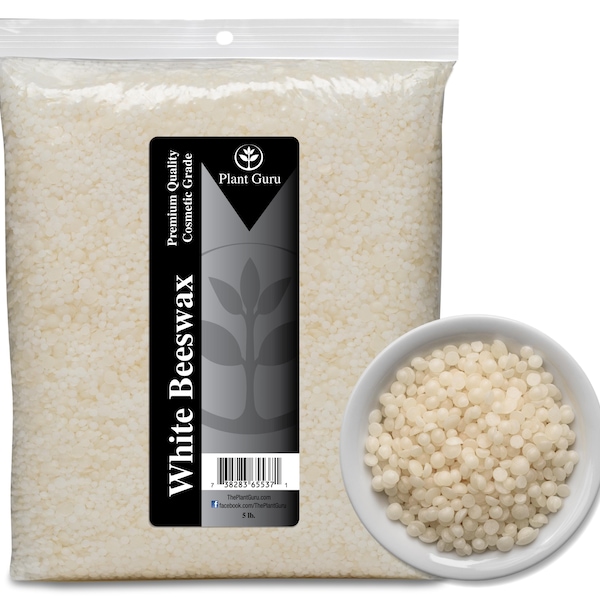 Bolitas de cera de abejas blanca, 100 % pura, orgánica y natural para hacer jabones, cremas, lociones, bálsamos labiales y velas.