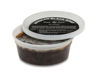 Raw African Black Soap Paste 8 oz. 100% Pure Natural Organic Unrefined From Ghana For Skin, Body and Face.